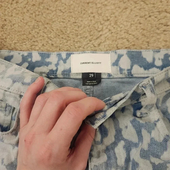 Current Elliot Inky Leopard Blue High Waist Stiletto Jeans Size 29 #F165 - Picture 4 of 6